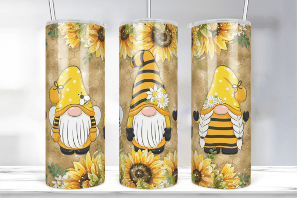 20Oz Gnome Sunflower Sublimations Design: Graphics for Crafts