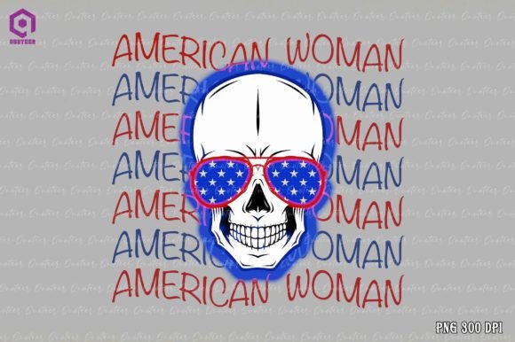 4th of July Skull Patriotic Sublimation Graphics