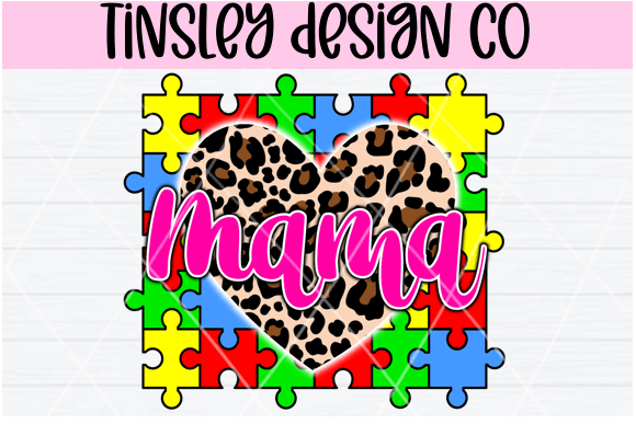 Autism Mama Mom Awareness Puzzle PNG Graphics for Crafts