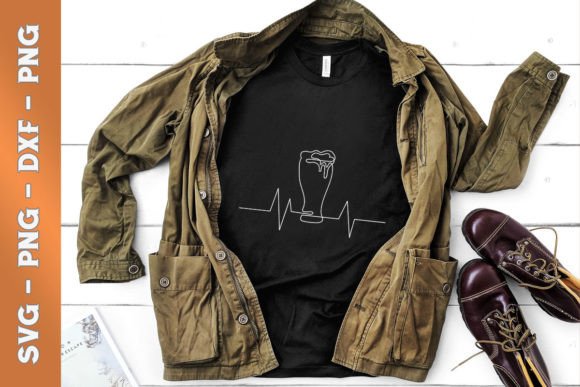 Beer Retro Heartbeat Graphics for T-Shirt Designs
