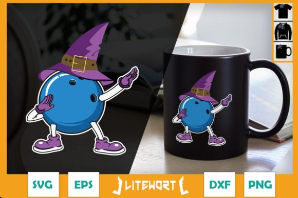 Bowling Ball Witch Hat Halloween Graphics for Crafts