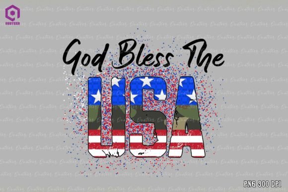 God Bless the USA Sublimation Graphics for Crafts