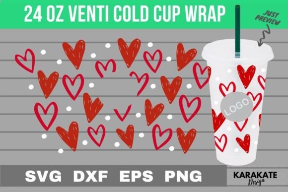 Heart Dots: Graphics & Crafts Venti Hole Wrap