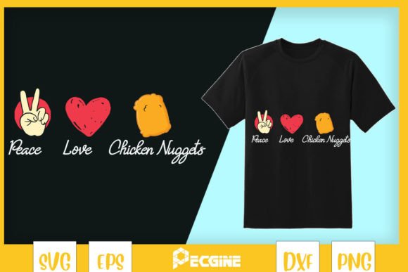 Hippie Foodie Peace Love Chicken Nuggets Graphics