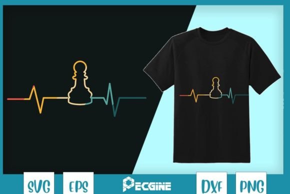 Pawn Heartbeat Chess Player Graphics for T-Shirt Designs