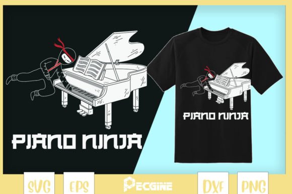 Piano Ninja: Graphics for T-Shirt Designs