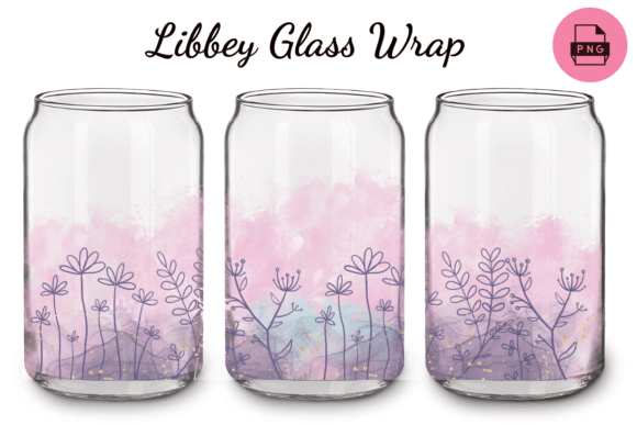 Purple Flowers Watercolor Sublimation: Graphics & Print Templates