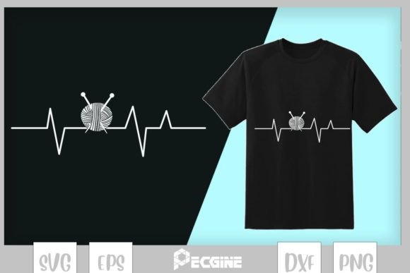 Quilter Sewing Heartbeat Graphics for T-Shirt Designs