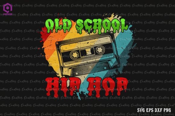 Retro 80s Hip Hop Cassette Graphics for Crafts