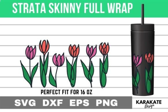 Tulips Line Graphics: Crafts-Ready Design Asset