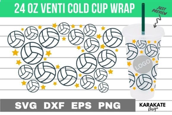 Volleyball Line Graphics for Crafts & Digital Products