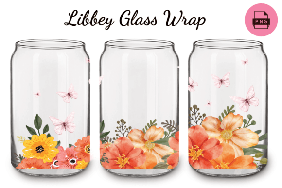 Watercolor Flowers Butterfly Sublimation: Graphics & Print Templates